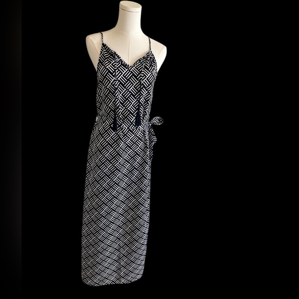 The Limited Maxi Dress Extra Small XS Blue White Abstract Sleeveless